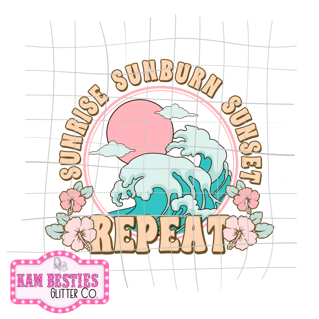 Sunrise Sunburn Sunset Repeat Decal