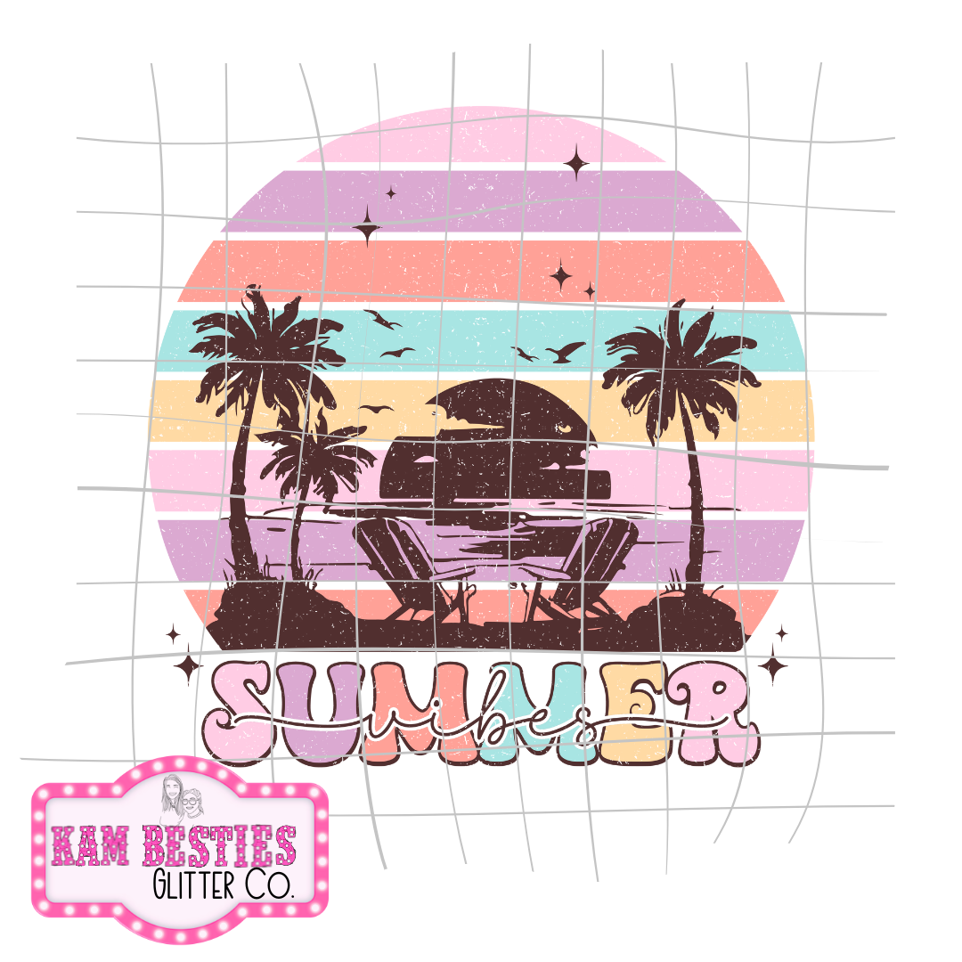 Brown Beach Summer Vibes Decal