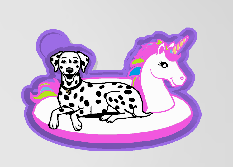 Dalmatian on flamingo