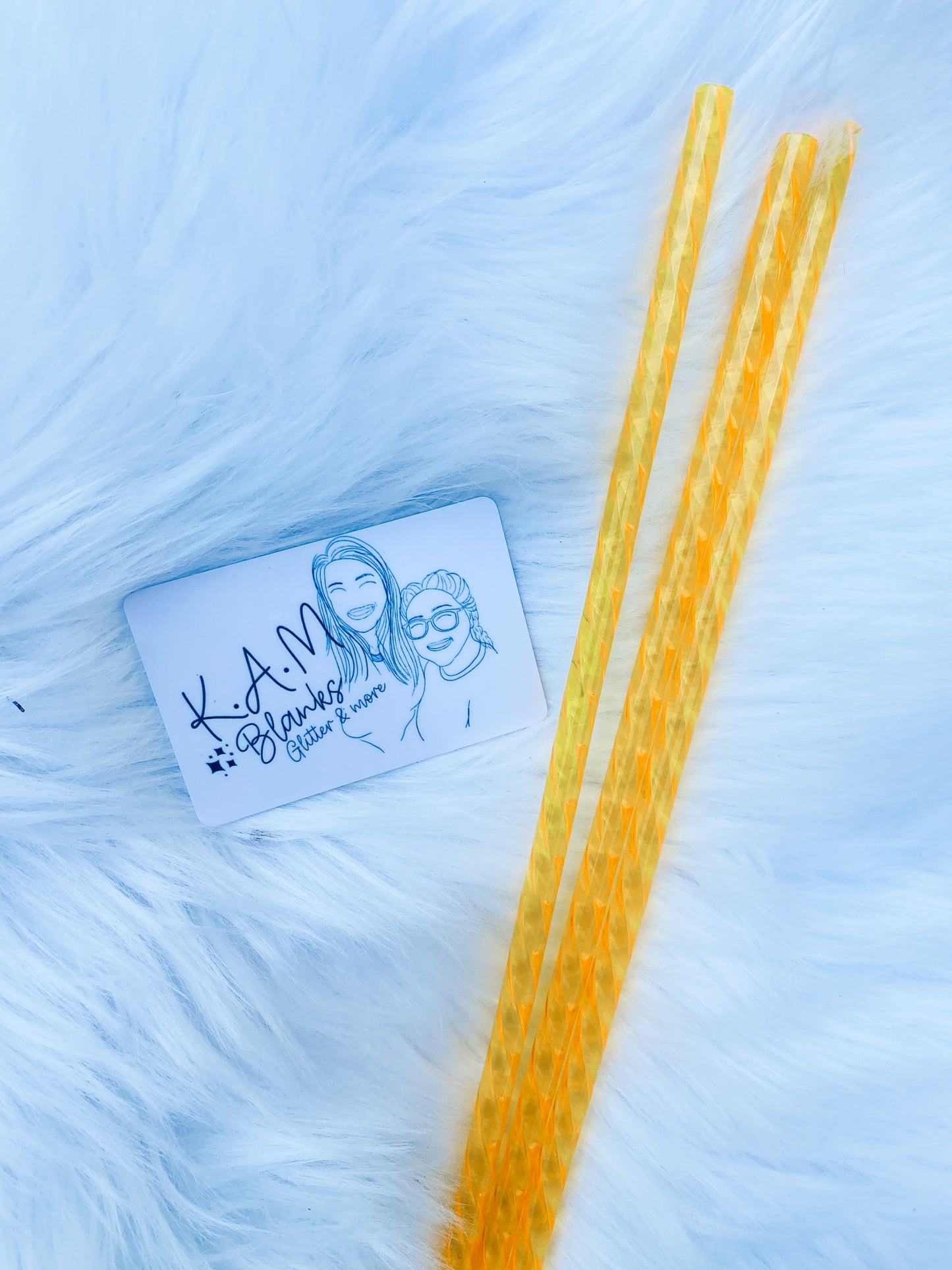 Yellow  "glass" straw 10 inch