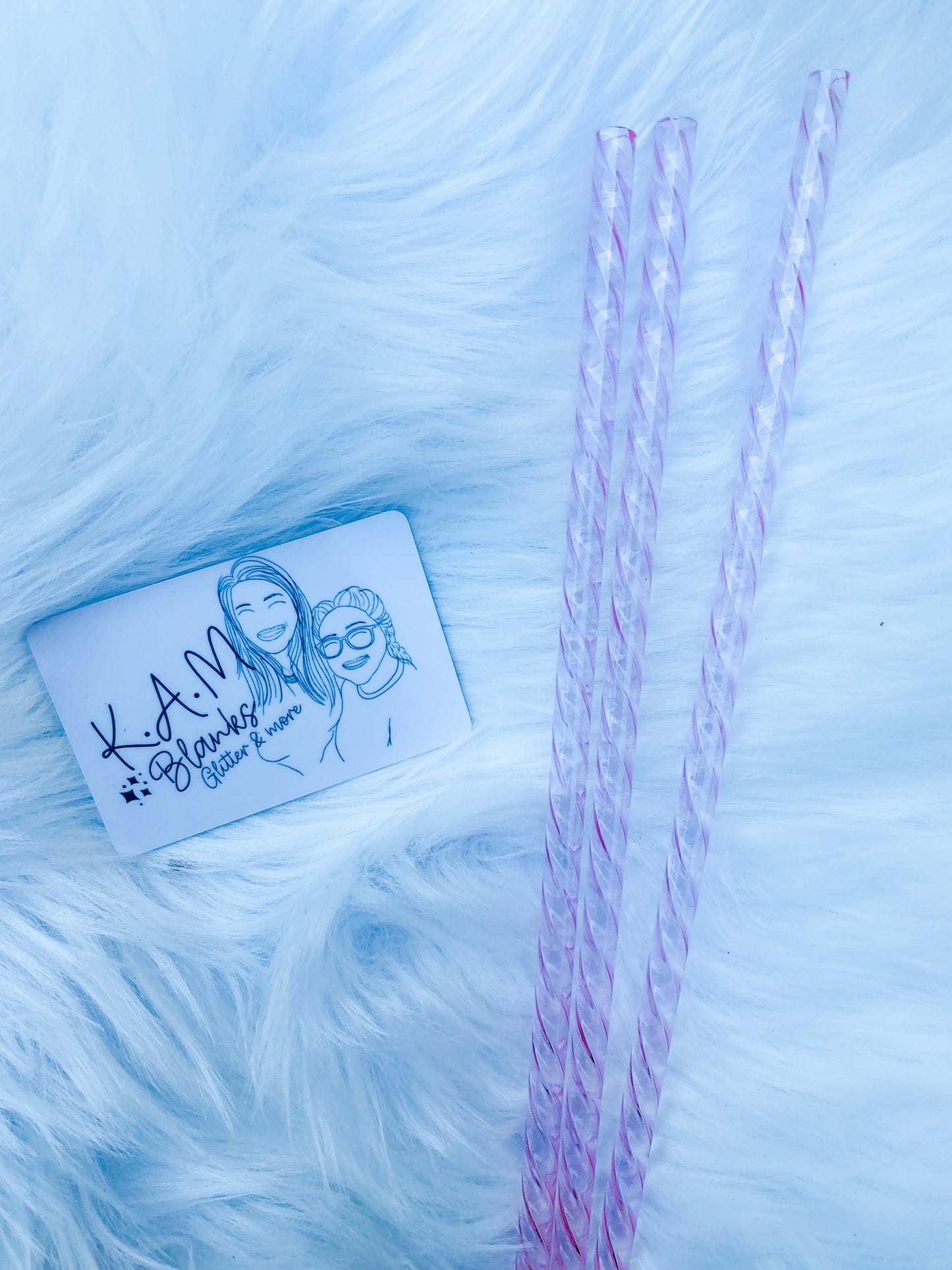 Pink "glass" straw 10 inch