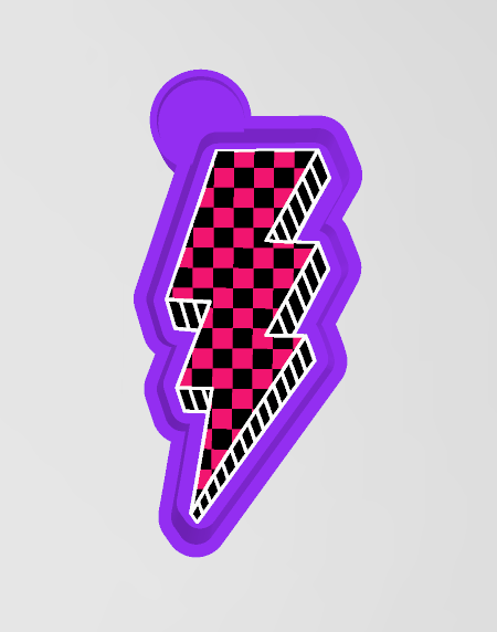 Checkered Lightning bolt