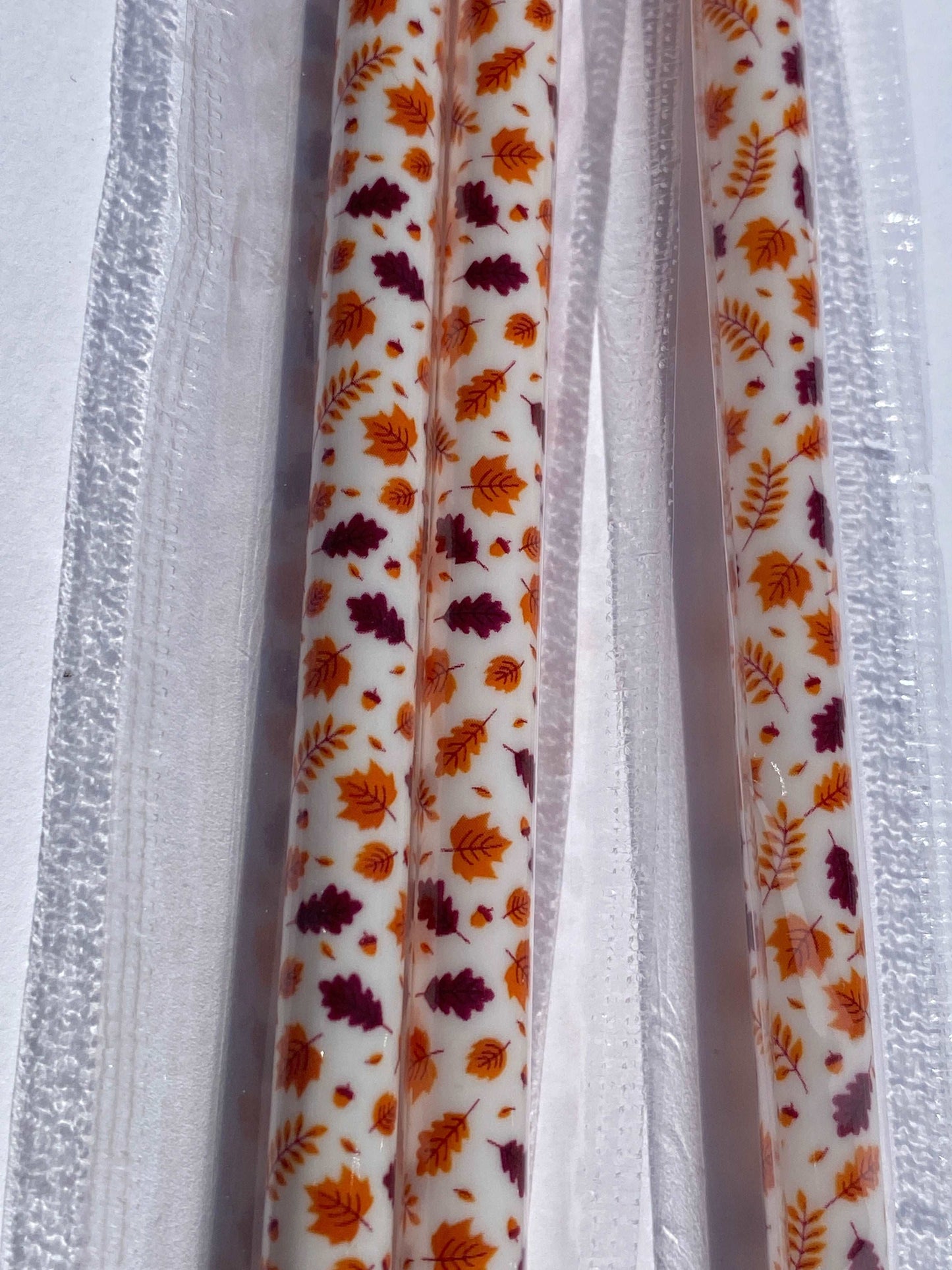 Fall leaves straw 9inch