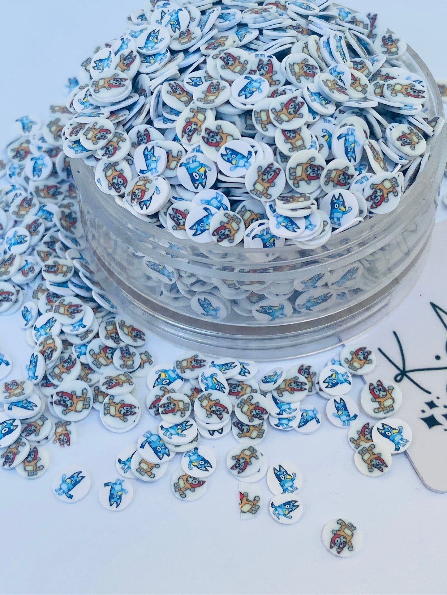 Blue dog clay slices