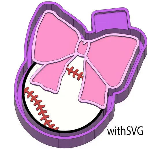 Baseball Bow Freshie Mold