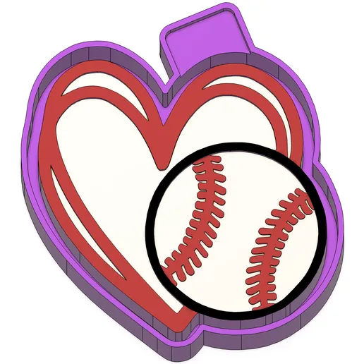 Baseball Heart Freshie Mold