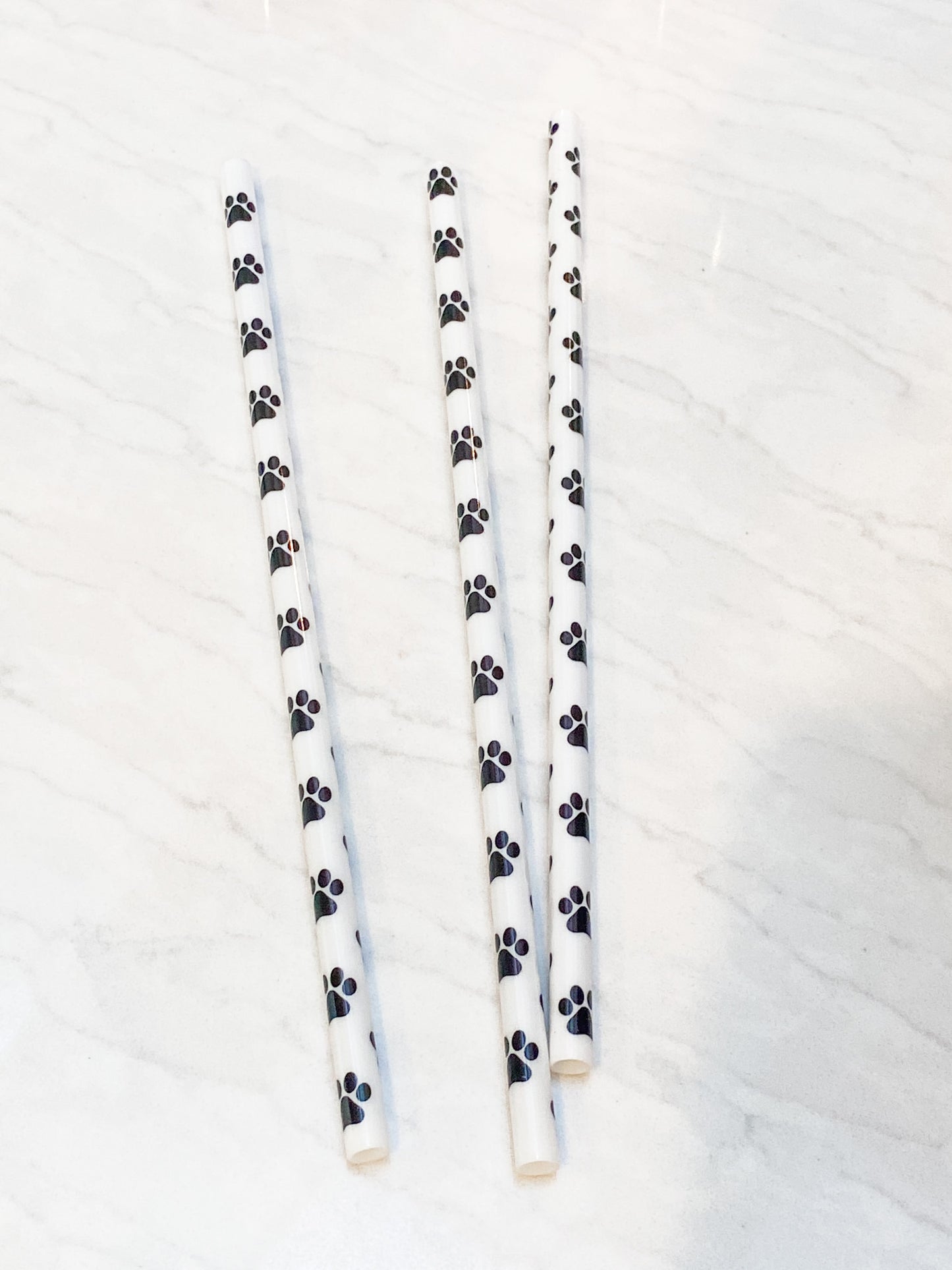 Paw print straw 9 inch