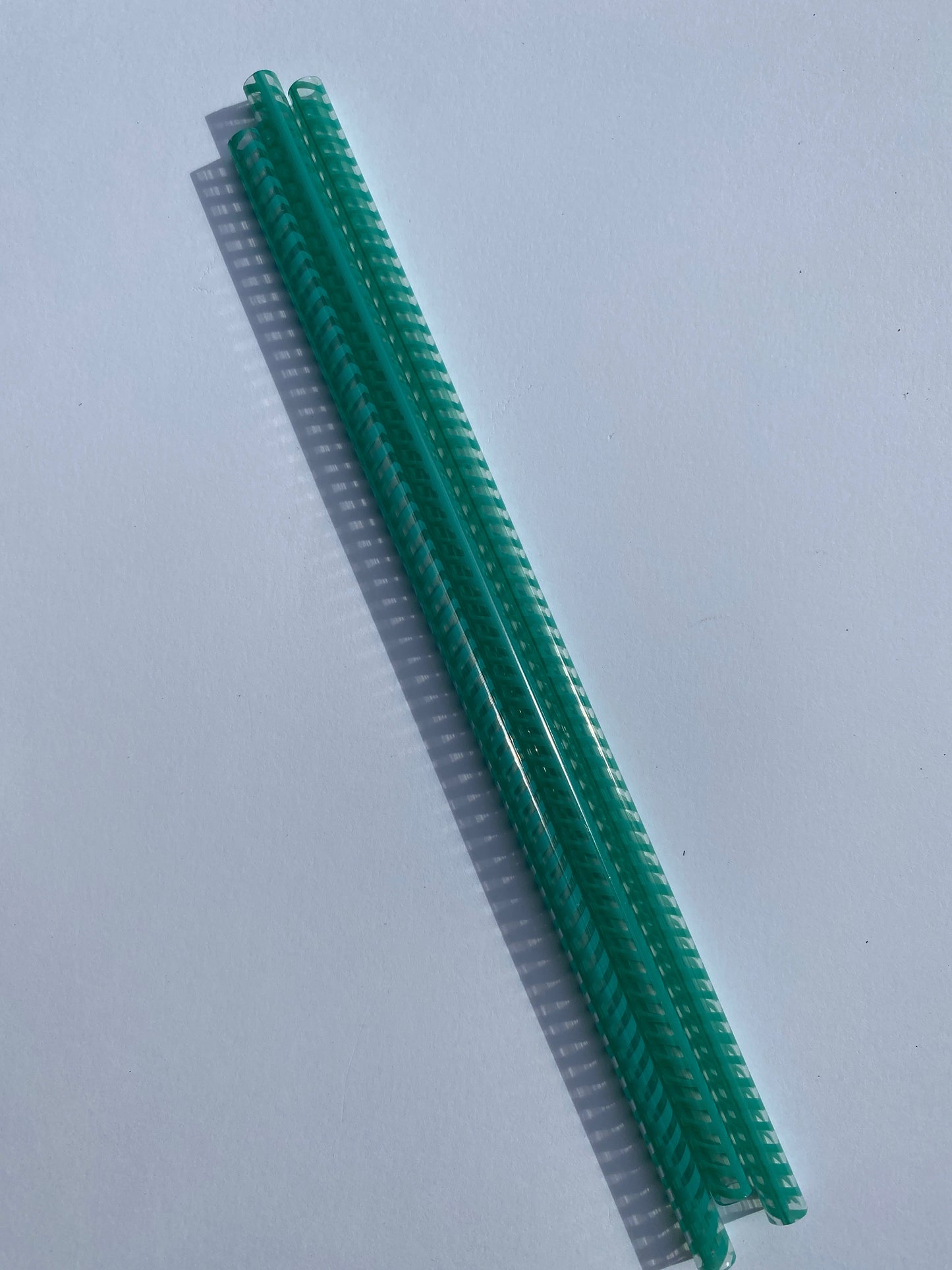 Teal spiral straw