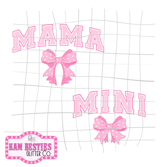 Pink Bow Tie Mama Mini Decal