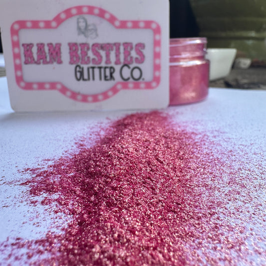 Bright pink mica flakes