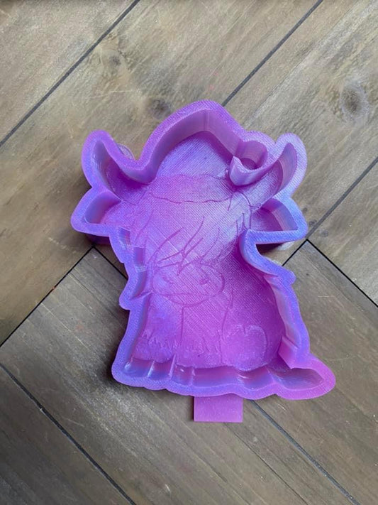 Christmas highland cow freshie mold