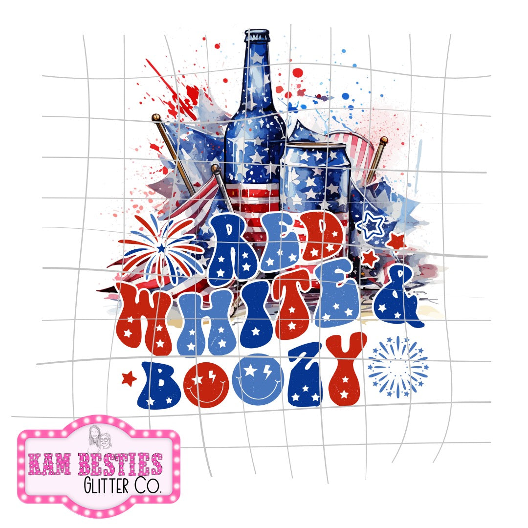 Red white and boozy decal