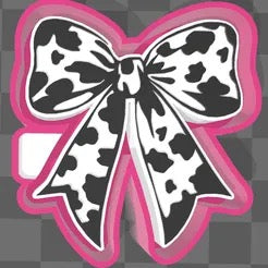 Cow print bow