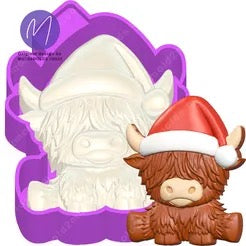 3D highland cow Christmas