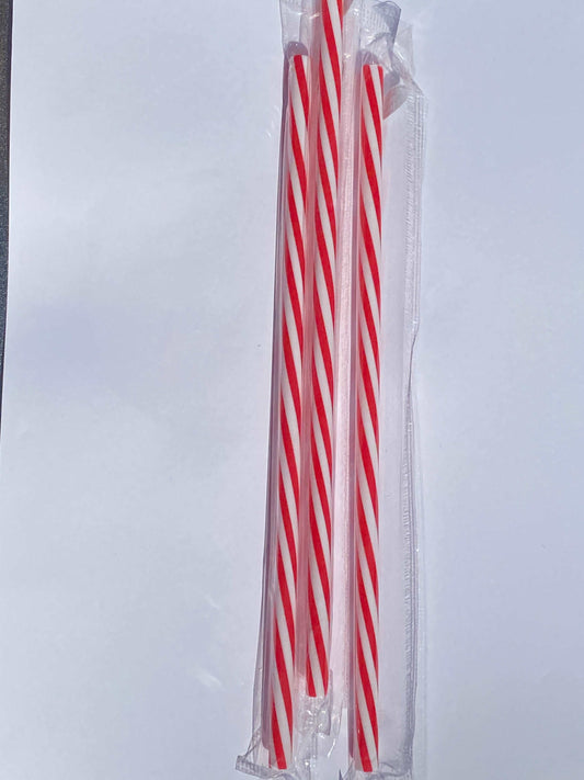 Candy cane straw 9 inch