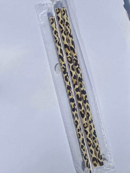 Brown leopard straw 9 inch