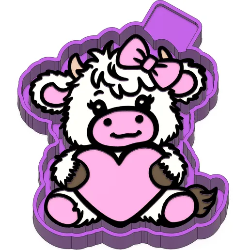 Valentine Cow Freshie Mold