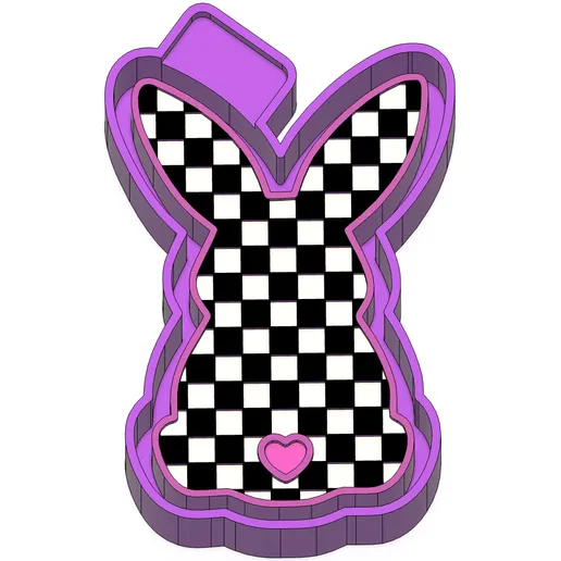 Checkered Bunny Freshie Mold