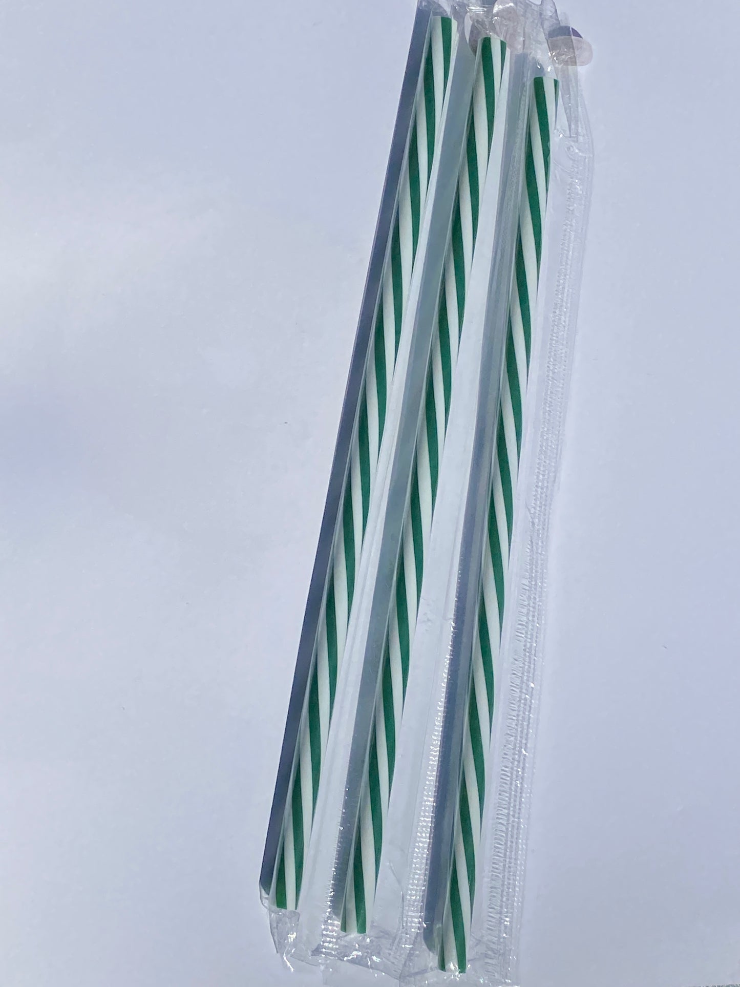 Green stripes straw 9 inch