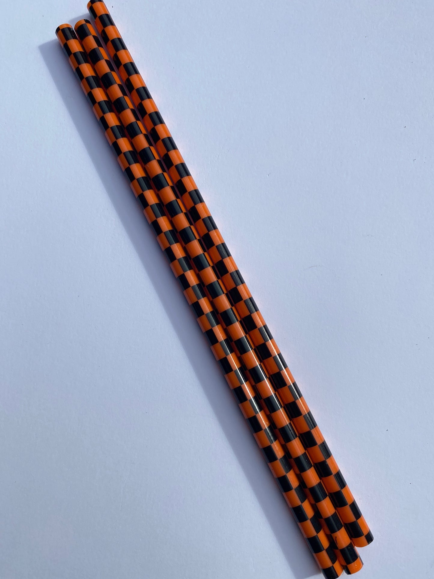 Orange checkered straw